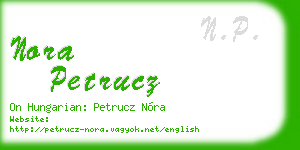 nora petrucz business card