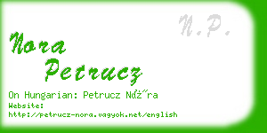 nora petrucz business card